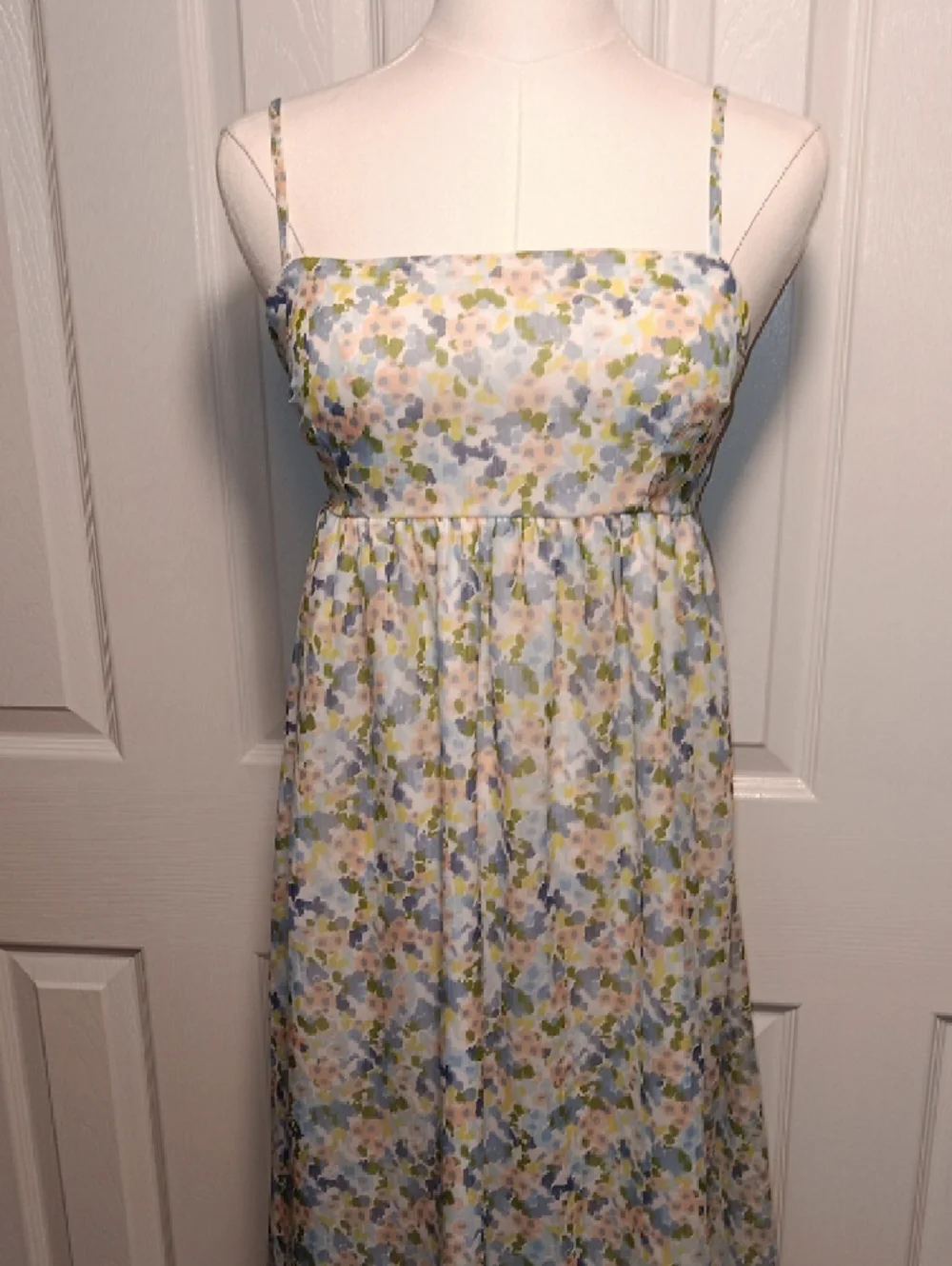 Abercrombie & Fitch Pastel Floral Maxi Dress in Blue, Green, Cream
